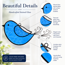 Load image into Gallery viewer, J Devlin Stained Glass Bird Ornament Red & Blue | Orn 310
: Blue