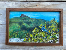 Load image into Gallery viewer, Blue Jay at Linville Gorge Original reclaimed wood painting