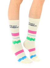 Load image into Gallery viewer, 3D Packaged Crew Socks - Cake - "It's My Birthday" - Cream