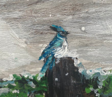 Load image into Gallery viewer, Christmas Barn with Winter Birds - Original Framed Artwork on Reclaimed Wood