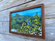 Load image into Gallery viewer, Blue Jay at Linville Gorge Original reclaimed wood painting