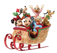 Load image into Gallery viewer, Animated character figurines in a sleigh on a white background