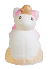 Load image into Gallery viewer, Plush toy resembling a cat with a unicorn horn and pink mane on a white background