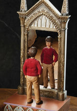 Load image into Gallery viewer, Two dolls in front of a decorative mirror with intricate designs.