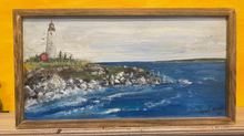 Load image into Gallery viewer, Lighthouse #45 - Original framed artwork on reclaimed wood