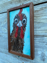 Load image into Gallery viewer, Curious Chicken #8 reclaimed wood painting

