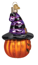 Load image into Gallery viewer, Witch Pumpkin Ornament - OWC