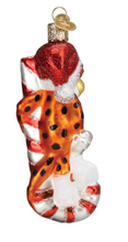 Load image into Gallery viewer, Chester the Cheeta on Candy Cane Ornament - Old World Christmas