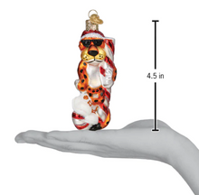 Load image into Gallery viewer, Chester the Cheeta on Candy Cane Ornament - Old World Christmas