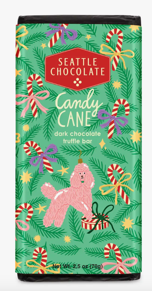 Candy Cane Crunch Truffle Bar - Seattle Chocolate - 2.5 oz