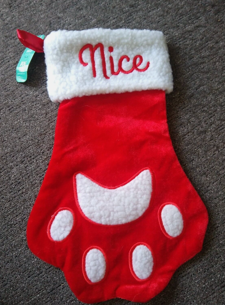 Merry & Bright Dog Stocking Naughty and Nice Merrill Mischief