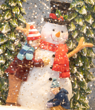 Load image into Gallery viewer, LIGHTED SNOWMAN LANTERN