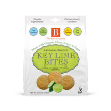 Load image into Gallery viewer, Packaging of Key Lime Bites cookies with a lime graphic on a white background