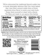 Load image into Gallery viewer, Nutrition facts label and product description for Key Lime Bites cookies on a white background