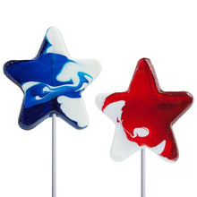 Load image into Gallery viewer, Patriotic Swirl Star Lollipops