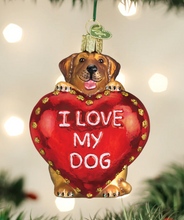 Load image into Gallery viewer, I Love My Dog Heart Ornament - Old World Christmas