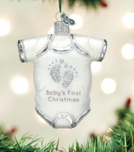 Load image into Gallery viewer, White Baby Onesie Baby's First Christmas Ornament - Old World Christmas