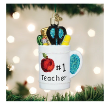 Load image into Gallery viewer, Best Teacher Mug Ornament - Old World Christmas