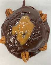 Load image into Gallery viewer, Box of Two Large Dark Chocolate Fudge Pecan Turtles