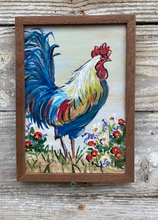 Load image into Gallery viewer, Country Rooster reclaimed wood painting