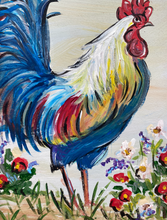 Load image into Gallery viewer, Country Rooster reclaimed wood painting
