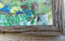 Load image into Gallery viewer, Porch with Flag. Original reclaimed wood painting.

