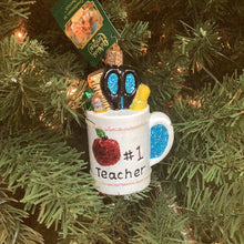 Load image into Gallery viewer, Best Teacher Mug Ornament - Old World Christmas