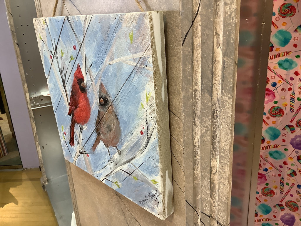 Cardinal Couple #56 - Hand-painted Wooden Pallet Wall Decor