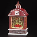 Lighted Swirl Barn with Truck and Cardinals Scene