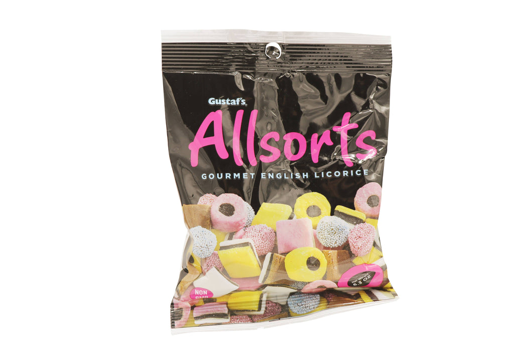Gustaf's Allsorts Peg Bags, Licorice, 6.3oz Bags