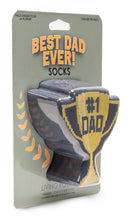 Load image into Gallery viewer, Packaged socks with '#1 Dad' text on a gray background
