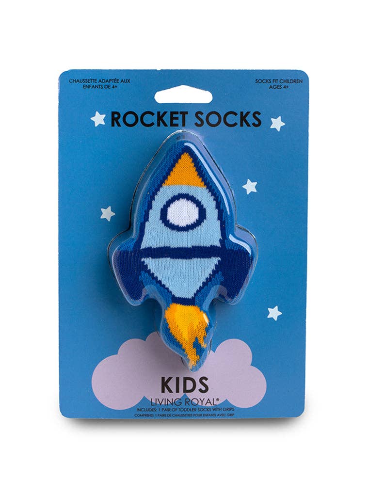 3D Packaged Crew Socks - Kids - Rocket Ship in Space - Kids  (4+)