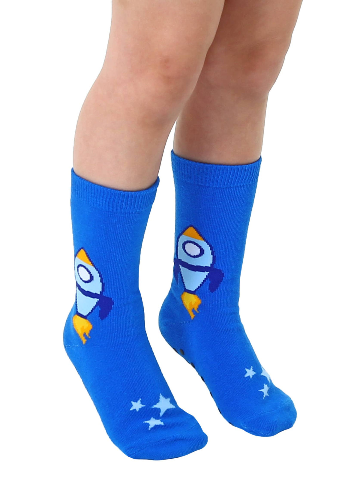 3D Packaged Crew Socks - Kids - Rocket Ship in Space - Kids  (4+)