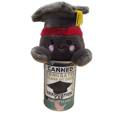 Load image into Gallery viewer, Canned Graduation Cap | Graduate Gift | Plush in Can w/Jokes: Pop Top Lid
