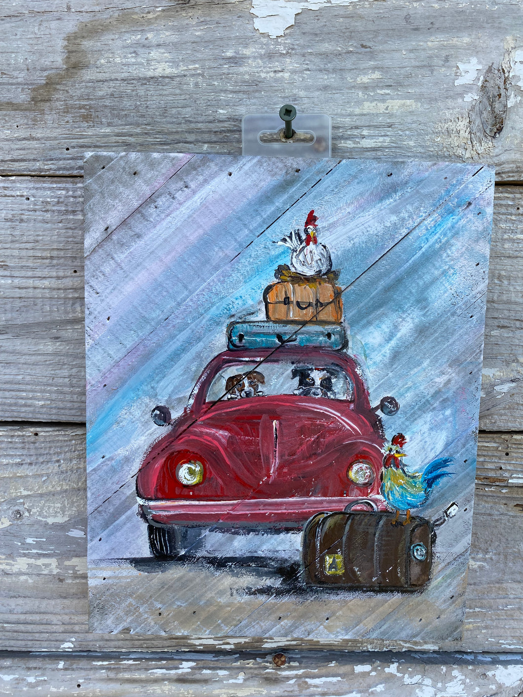 Road Trip  Original Hand Painted Pallet Wood Wall Decor