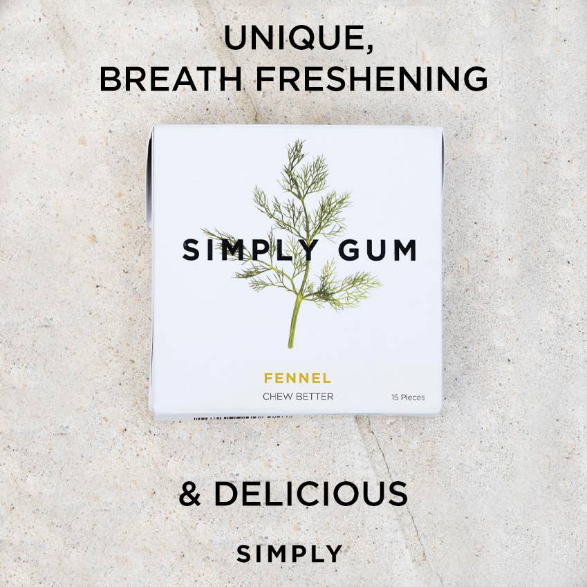 Fennel Chewing Gum - Natural + Plastic-Free | 12 Pack