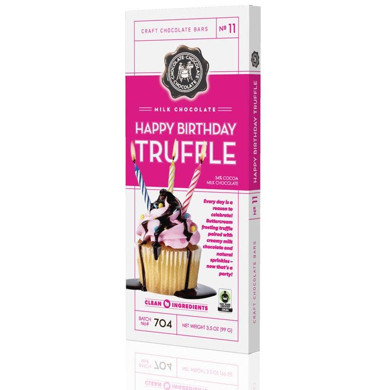 NO 11 - Milk Happy Birthday Truffle Bar 3.5 OZ - Chocolate Bar