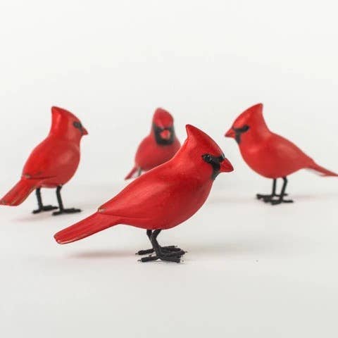 Mini Cardinal - 3”H- Hand Carved Ornament