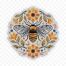 Load image into Gallery viewer, Flowers And Bee Clear Sticker
