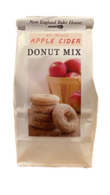 Load image into Gallery viewer, Package of New England Bake House Apple Cider Donut Mix with donuts and apples on the label.
