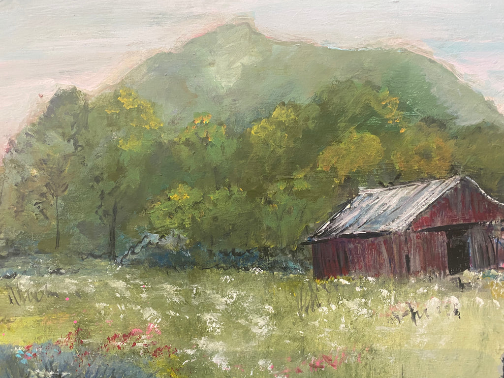 Barb's Flowers - Pick Your Own  Framed Original Painting on Reclaimed Wood