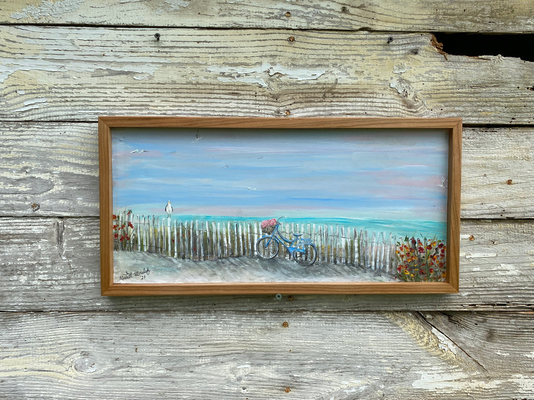 Bike on the Beach with Sea Gulls