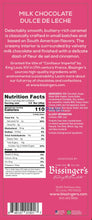 Load image into Gallery viewer, Bissinger's Dulce de Leche chocolate bar packaging with nutrition facts and ingredients listed.

