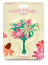 Load image into Gallery viewer, Packaging of flower bouquet socks with floral design and 'Living Royal' branding.
