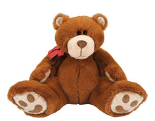 Load image into Gallery viewer, Brown teddy bear with a pink bow on a white background
