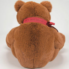 Load image into Gallery viewer, Brown teddy bear with a pink ribbon on a white background
