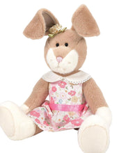 Load image into Gallery viewer, 


Plush toy rabbit wearing a floral dress on a white background
