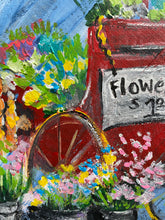 Load image into Gallery viewer, Flowers for Sale - Hand-painted Wooden Square Pallet Wood Wall Decor
