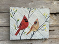 Cardinal Couple #51 - hand-painted pallet wall decor