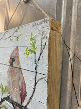 Load image into Gallery viewer, Cardinal Couple #57- Hand-painted Wooden Pallet Wall Decor
